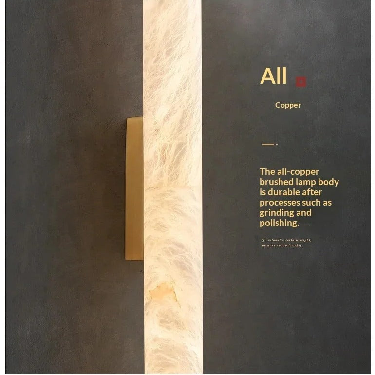 Solid all-copper body of the Calacatta marble wall light