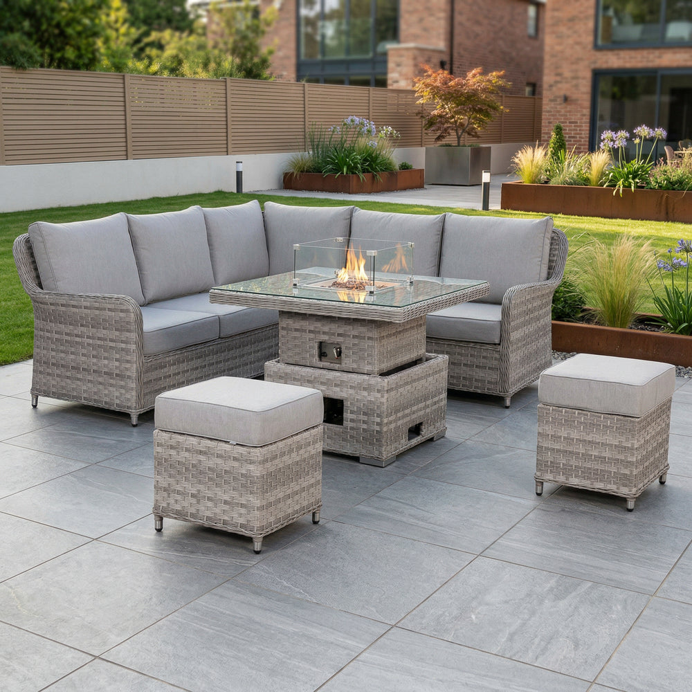 Havana Fire Square Corner Sofa Set | Luxury Garden Furniture UK