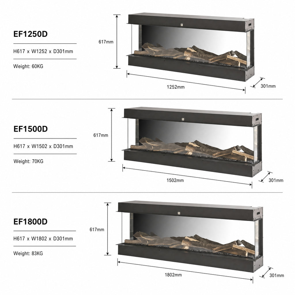 The Enya Flame Deep Format 3D Electric Fire