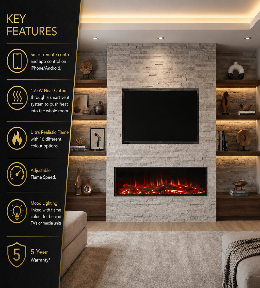 The Enya Flame Slimline Format 3D Electric Fire