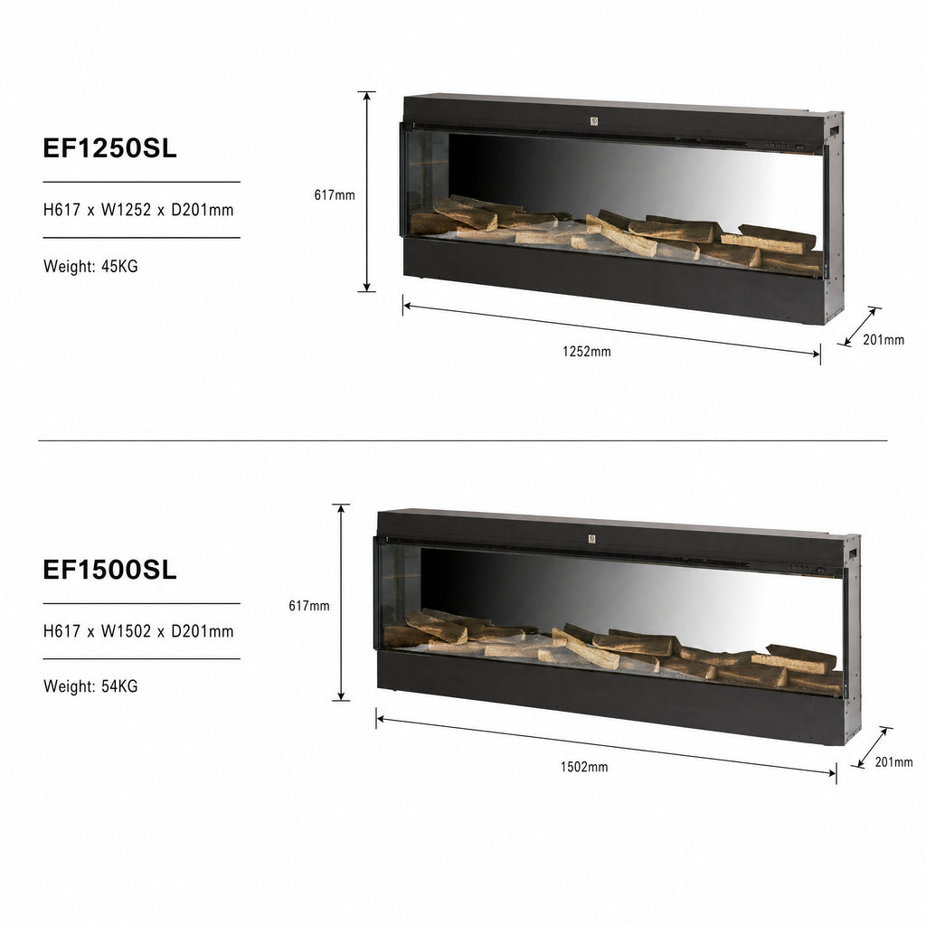 The Enya Flame Slimline Format 3D Electric Fire