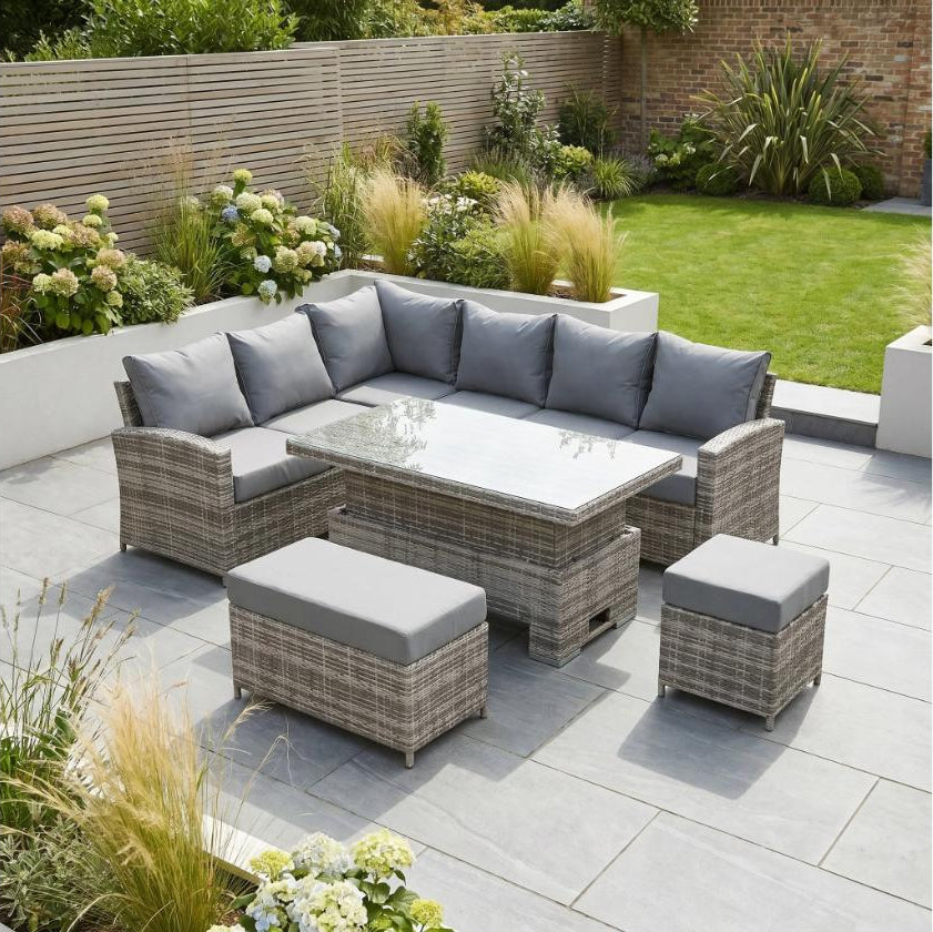 The Harmony Corner Sofa Set with Rising Table | Outdoor Furniture UK