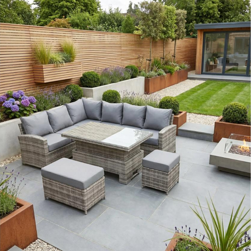 The Harmony Corner Sofa Set with Rising Table | Outdoor Furniture UK