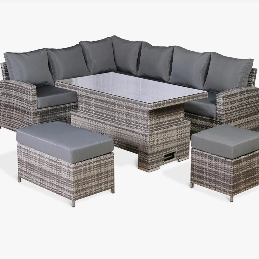 The Harmony Corner Sofa Set with Rising Table | Outdoor Furniture UK