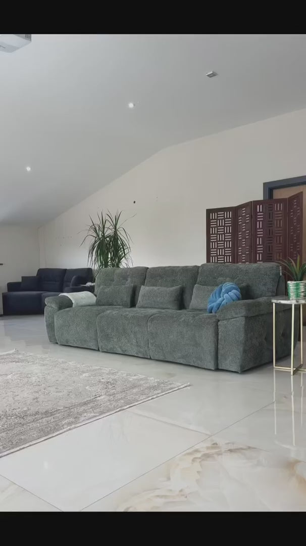 Video of the Cortina electric sofa bed showing the power sliding seats extending into a bed at the touch of a button