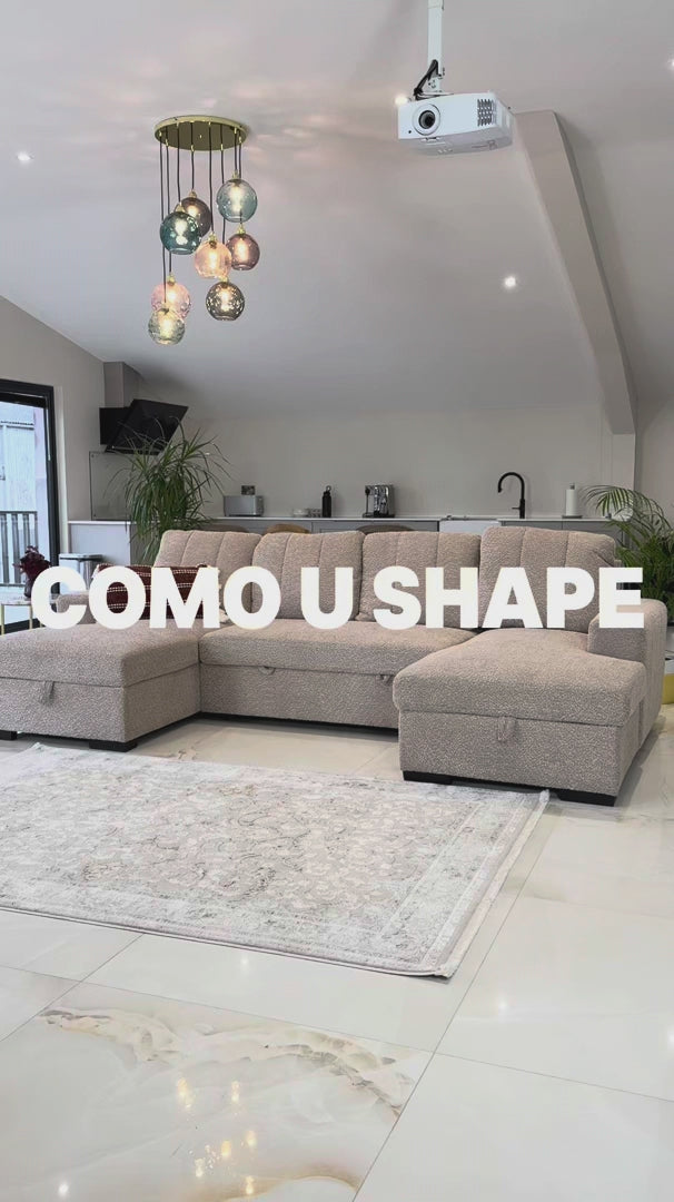Video of the Portofino U-shape corner sofa bed with storage in a living room