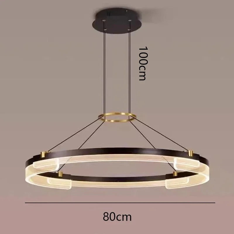 Radiant V1 80cm ring pendant dimensions with 100cm drop